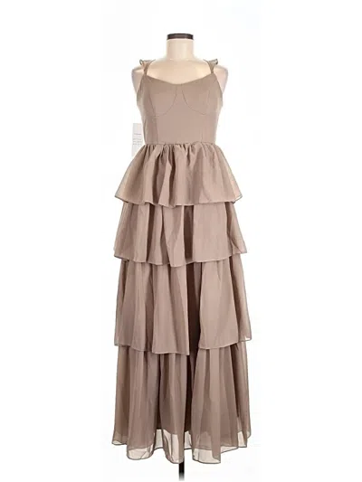 Pre-owned Wear Your Love Cocktail Dress In Brown