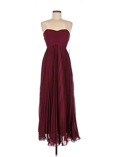 Pre-owned Wear Your Love Cocktail Dress In Burgundy
