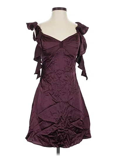 Pre-owned Wear Your Love Cocktail Dress In Burgundy