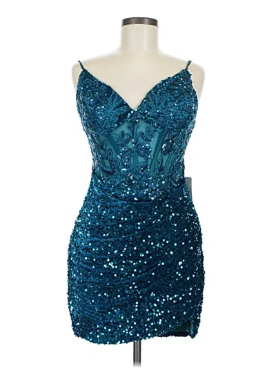 Pre-owned Wear Your Love Cocktail Dress In Teal