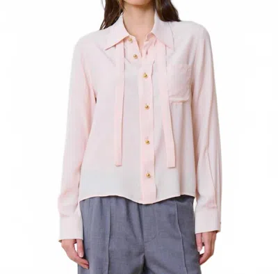 We-ar4 Academy Silk Crepe Blouse In Pale Blush In Pink