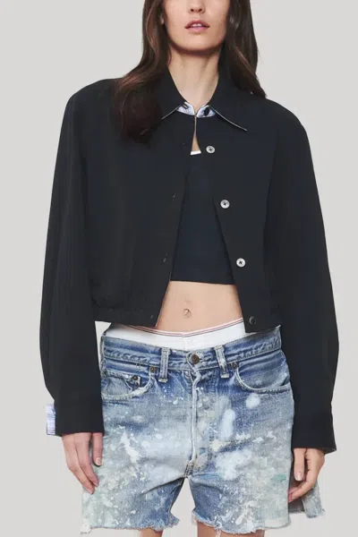 We-ar4 Court Jacket In Navy Multi In Black