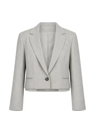 We-ar4 Cropped Single-breasted Blazer In Gray