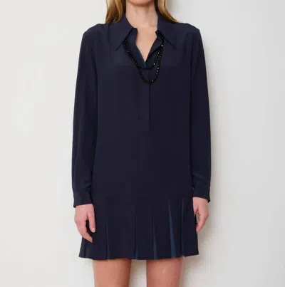 We-ar4 Flapper Mini Shirt Dress In Midnight Multi In Blue