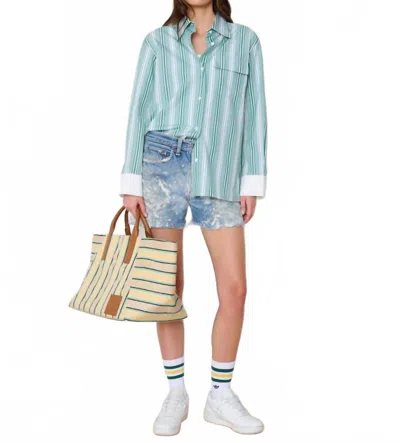 We-ar4 Haze 70s-inspired Shirt In Green Stripe In Blue
