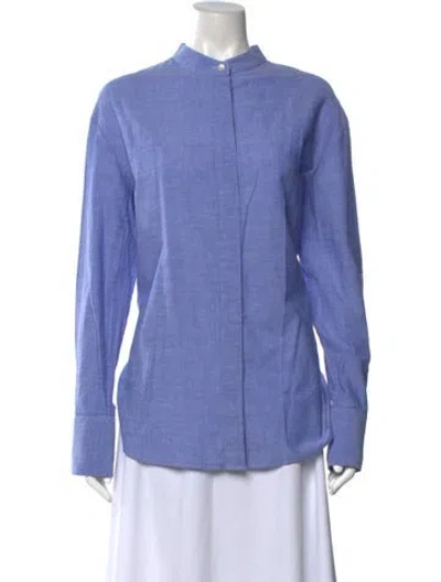 Pre-owned We-ar4 Long Sleeve Button-up Top In Blue