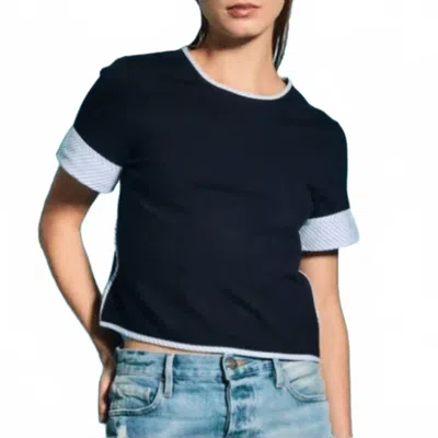 We-ar4 Marina Knit Short Sleeve Tee In Navy In Black