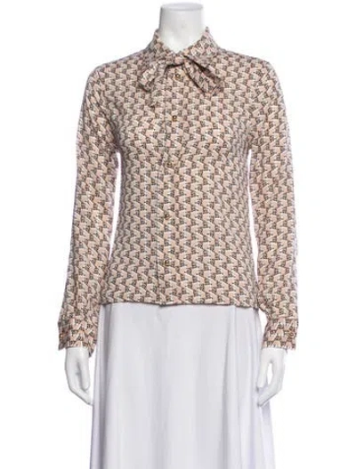 Pre-owned We-ar4 Patterned Long Sleeve Top In Multicolor