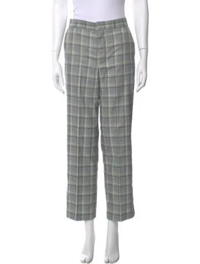 Pre-owned We-ar4 Plaid Print Straight Leg Pants W/ Tags In Multi