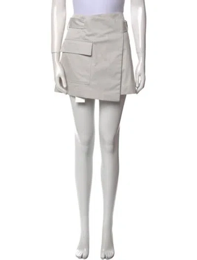 Pre-owned We-ar4 Pleated Accents Mini Skirt W/ Tags In Gray