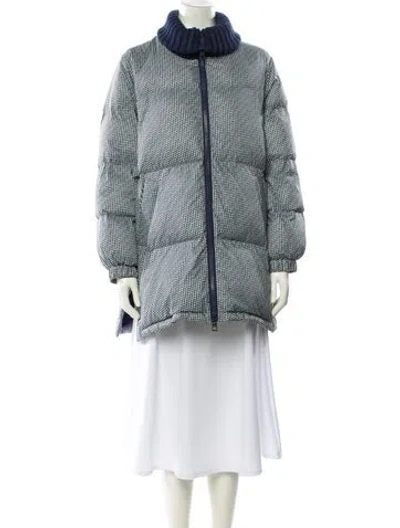 Pre-owned We-ar4 Polka Dot Print Faux Fur Coat W/ Tags In Blue