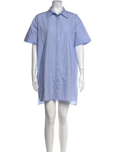 Pre-owned We-ar4 Printed Mini Dress W/ Tags In Blue