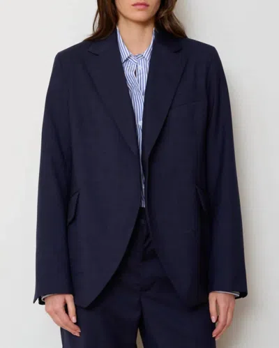We-ar4 Smoking Double Breasted Blazer In Navy In Blue