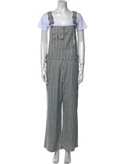 Pre-owned We-ar4 Striped Square Neckline Jumpsuit W/ Tags In Multi