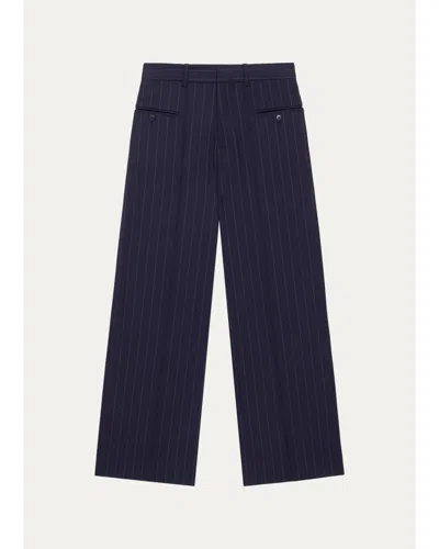 We-ar4 The Avenue Pinstriped Wide-leg Pants In Blue