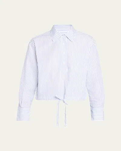We-ar4 The Cc Striped Drawstring Cotton Shirt In Athens Stripe
