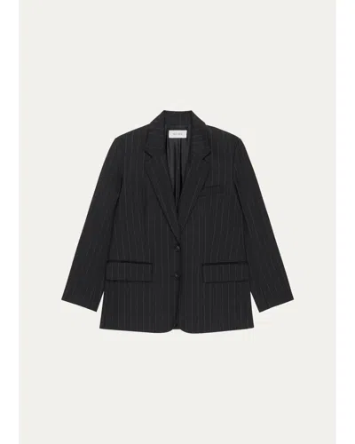 We-ar4 The Diana Pinstriped Single-breasted Blazer In Black