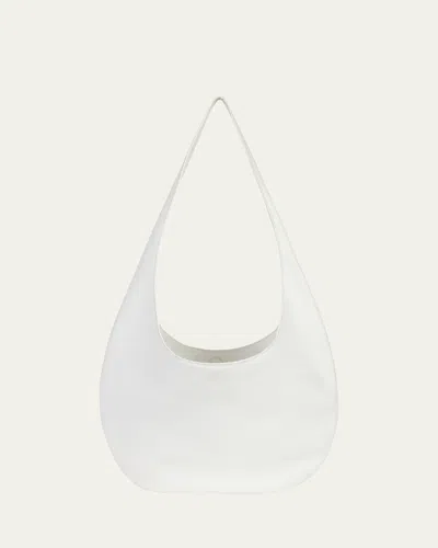 We-ar4 The H Leather Hobo Bag In Cotton White