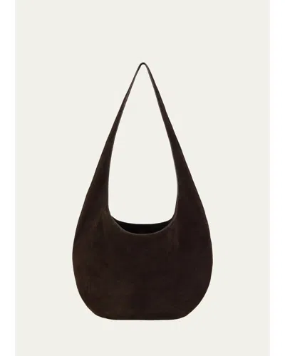 We-ar4 The H Suede Hobo Bag In Chocolate