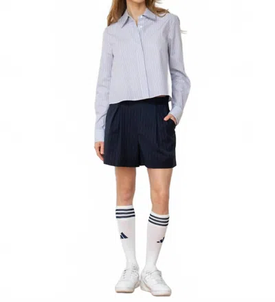 We-ar4 The Ivy Short In Navy Stripe In Blue