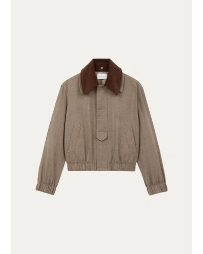 We-ar4 The Oxford Houndstooth Bomber Jacket In Brown