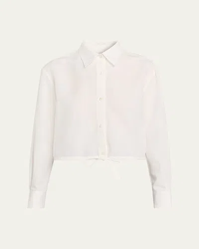 We-ar4 The Riva Drawstring Linen-blend Shirt In White