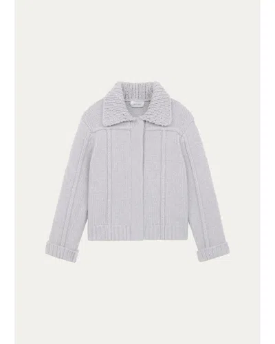 We-ar4 The Wales Chunky Knit Cardigan In Light Gray