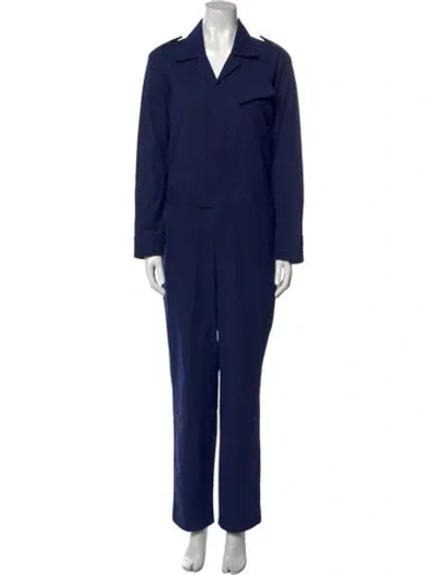 Pre-owned We-ar4 V-neck Jumpsuit In Blue