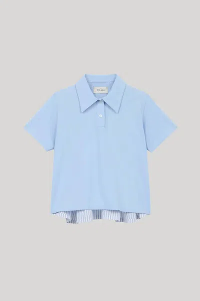 We-ar4 Women's The Media Polo Shirt In Pale Blue Multi
