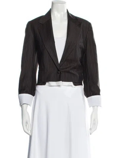 Pre-owned We-ar4 Wool Striped Blazer In Brown
