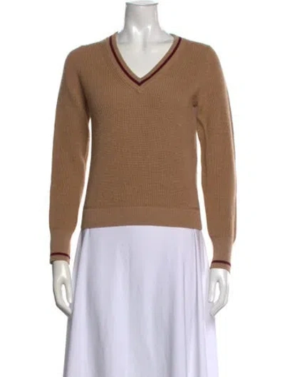 Pre-owned We-ar4 Wool V-neck Sweater In Brown