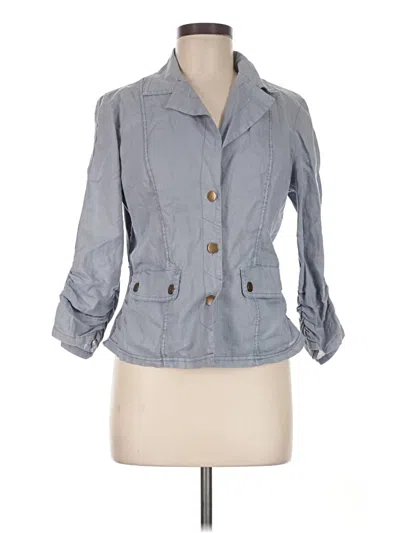 Pre-owned Wearables 3/4 Sleeve Button Down Shirt In Gray