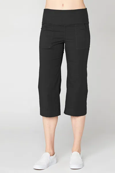 Wearables 4-pocket Fold Over Crop In Black