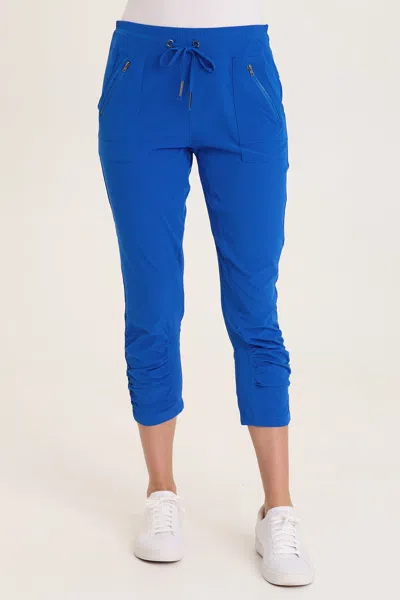 Wearables Aksana Whisper Stretch Ruched Active Slim Pant In Blue
