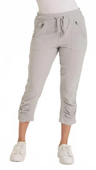 Wearables Aksana Whisper Stretch Ruched Active Slim Pant In Arctic In Gray
