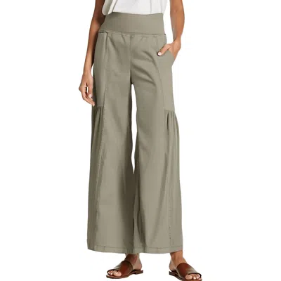 Wearables Allegra Womens Mixed Media Linen Flared Pants
