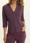 Wearables Angelo Stretch Jersey V Neck Top In Upscale Pigment In Purple