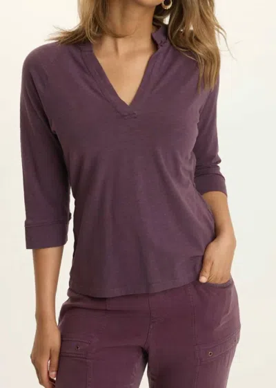 Wearables Angelo Stretch Jersey V Neck Top In Upscale Pigment In Purple