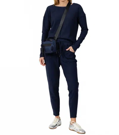 Wearables Annika Boat Neck Sweater In Navy In Blue