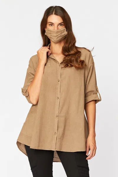 Wearables Ashlie Button Down In Beige