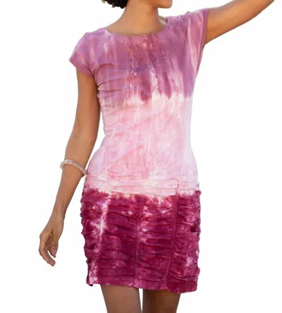 Wearables Aviana Stretch Poplin Mini Dress In Tricolor Ombre Rosy In Pink