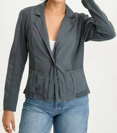 Wearables Brax Linen One Button Blazer In Hawthorne Leaf In Gray