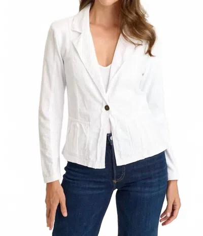 Wearables Brax Linen One Button Blazer In White