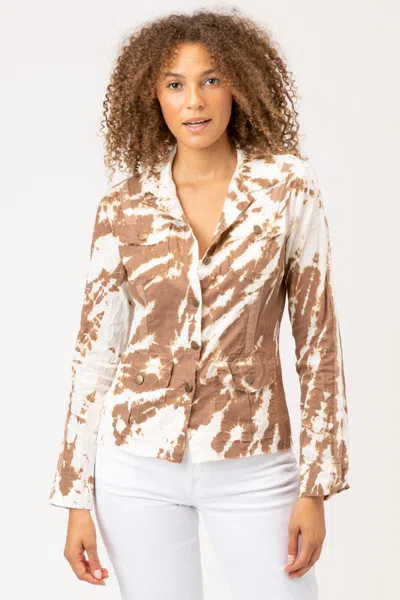 Wearables Cotton Linen Raw Edge Safari Jacket In Brown