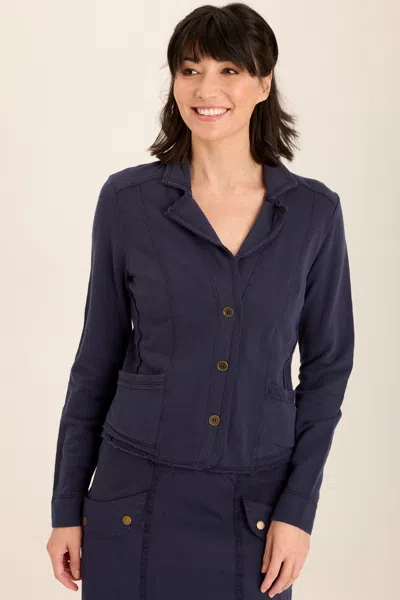 Wearables Damia Terry Three-button Casual Blazer In Blue