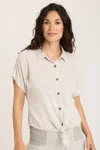 Wearables Gauze Teagan Tie Top In Grey