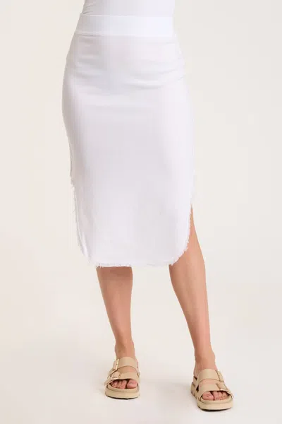 Wearables Harlowe High Side Midi Skirt In White