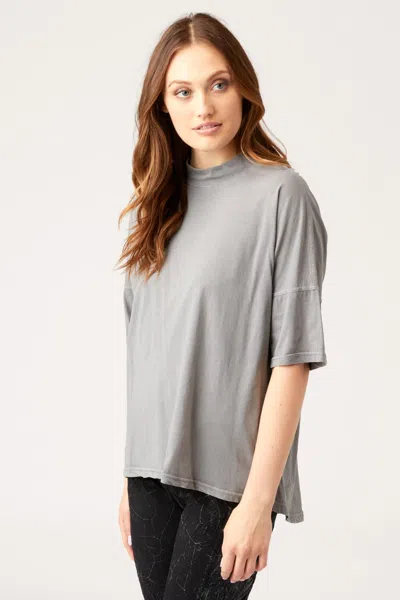 Wearables Jesse High Neck Tee In Gray