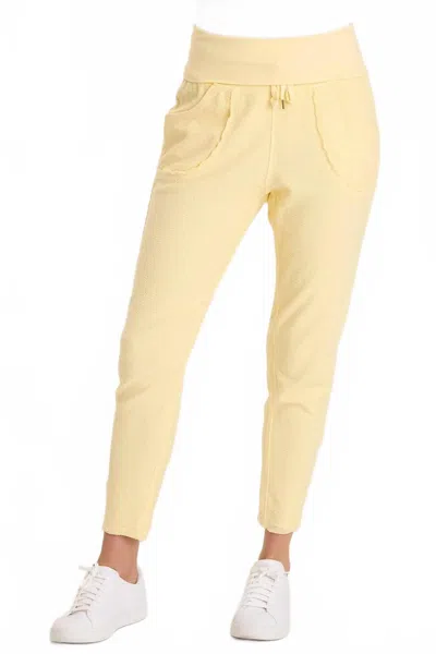 Wearables Kiefer Slim Leg Crepe Knit Pants In Butter Yellow