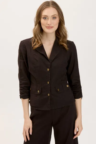 Wearables Linen Folksy Jacket In Black